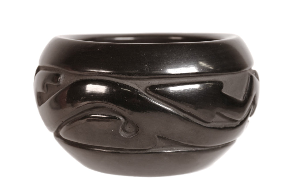 Santa Clara Pueblo Black Carved Pottery By Betty Tafoya