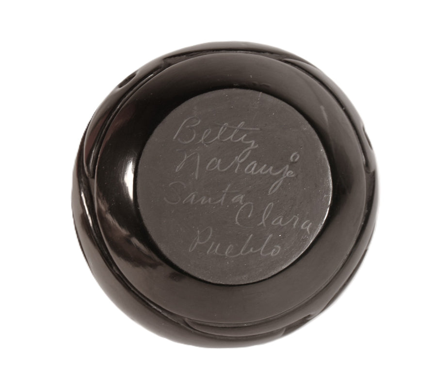 Santa Clara Pueblo Black Carved Pottery By Betty Tafoya