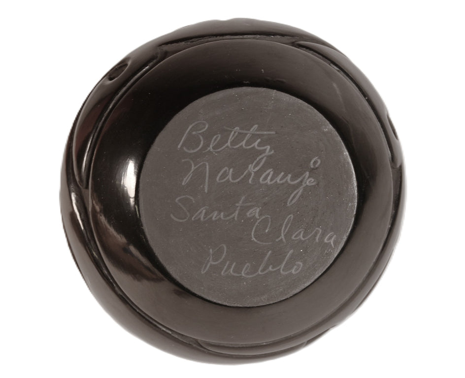 Santa Clara Pueblo Black Carved Pottery By Betty Tafoya