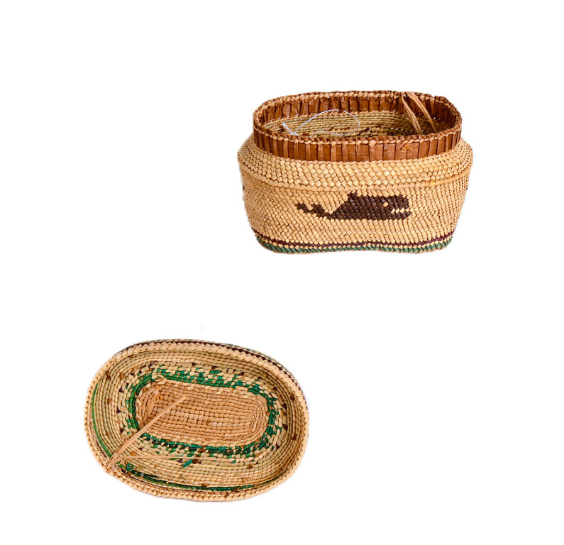 Makah Lidded Oval Basket By Margaret Irvine