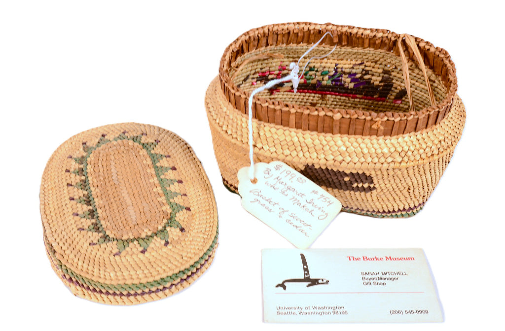 Makah Lidded Oval Basket By Margaret Irvine