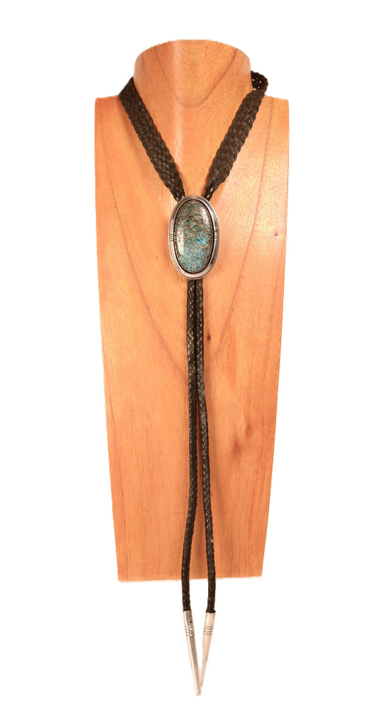 Navajo Spiderweb Turquoise Bolo By Leroy Begay