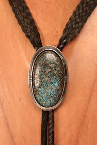 Navajo Spiderweb Turquoise Bolo By Leroy Begay