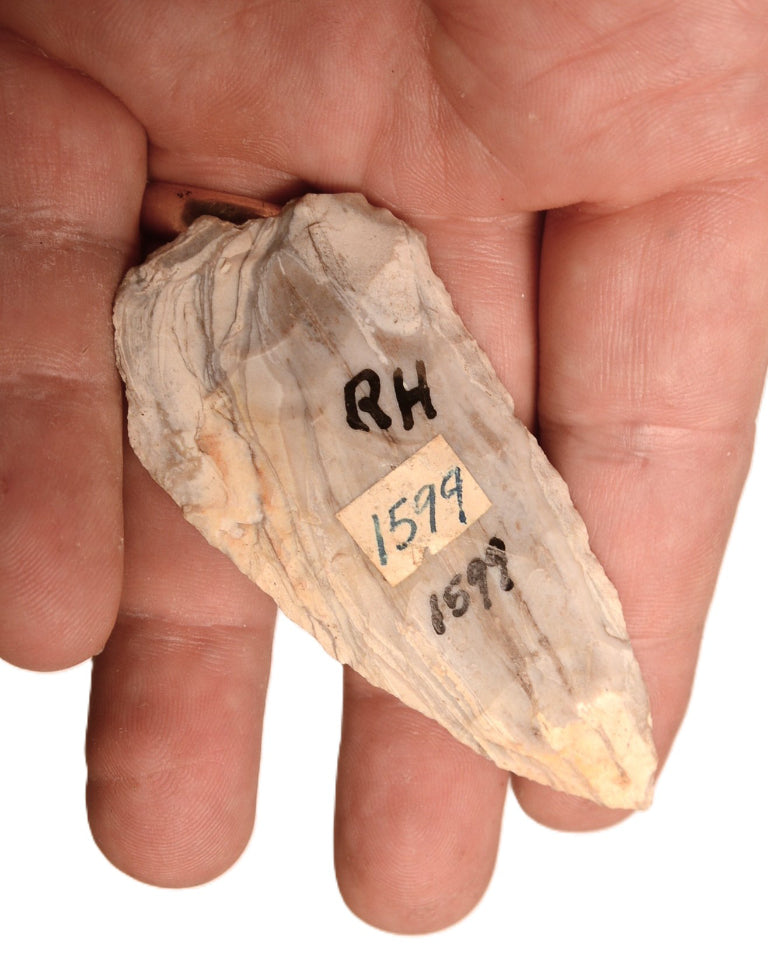 Midwest Frame of 14 Large Stone Artifact Blades