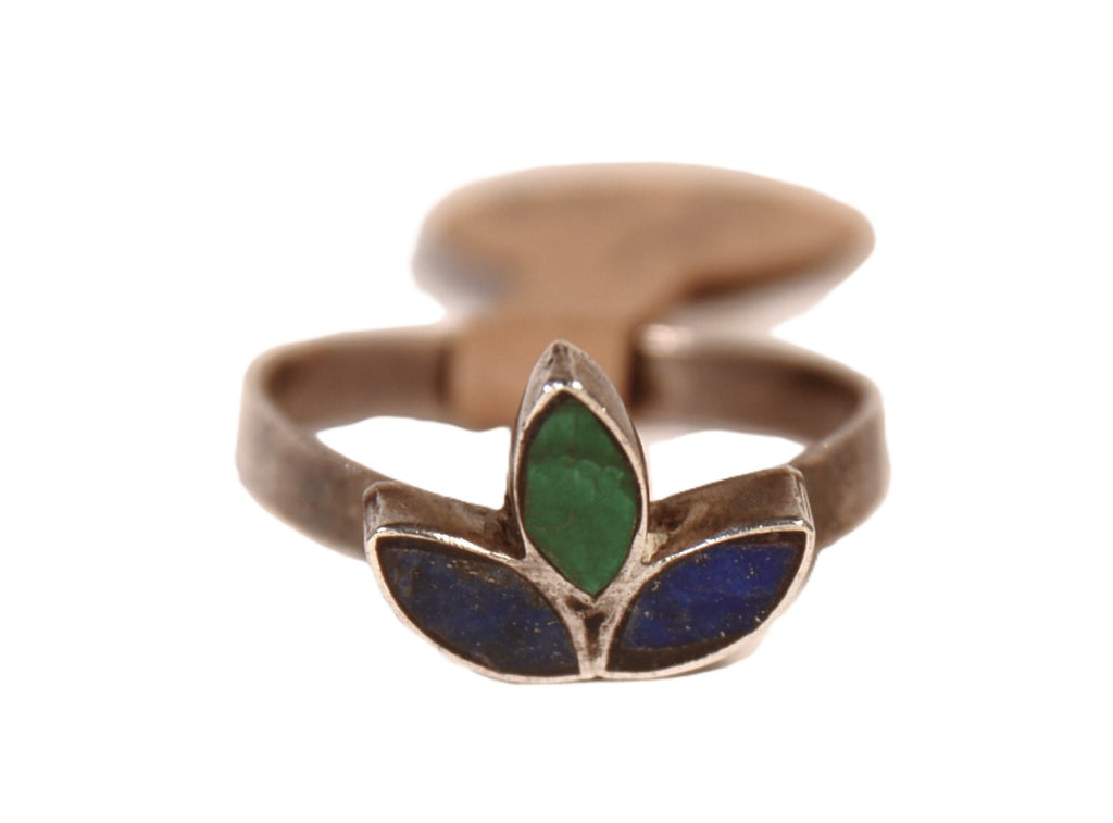 Navajo Sterling Silver with Turquoise and Lapis Inlay Ring