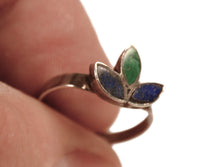 Navajo Sterling Silver with Turquoise and Lapis Inlay Ring