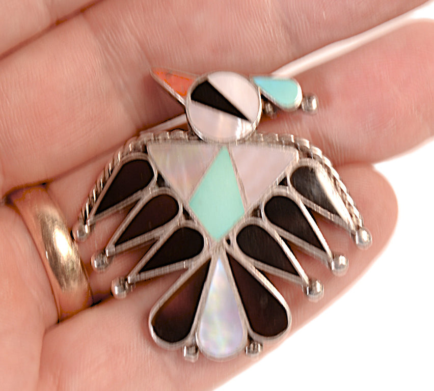 Zuni Pueblo Sterling Silver Pendant/Pin