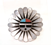 Zuni Pueblo Sterling Silver Pendant/Pin By Tulea R