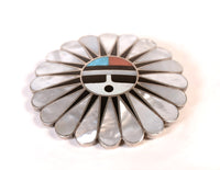 Zuni Pueblo Sterling Silver Pendant/Pin By Tulea R