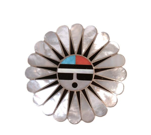 Zuni Pueblo Sterling Silver Pendant/Pin By Tulea R