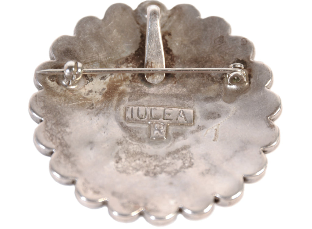 Zuni Pueblo Sterling Silver Pendant/Pin By Tulea R