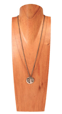 Hopi Pueblo Sterling Silver Overlay Pendant Necklace