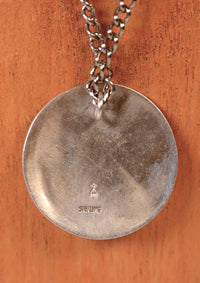 Hopi Pueblo Sterling Silver Overlay Pendant Necklace