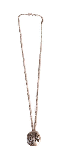 Hopi Pueblo Sterling Silver Overlay Pendant Necklace
