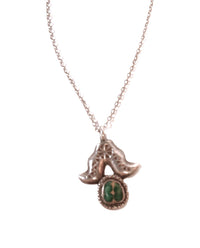 Navajo Sterling Silver Turquoise Pendant Necklace