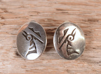Hopi Pueblo Sterling Silver Clip Earrings