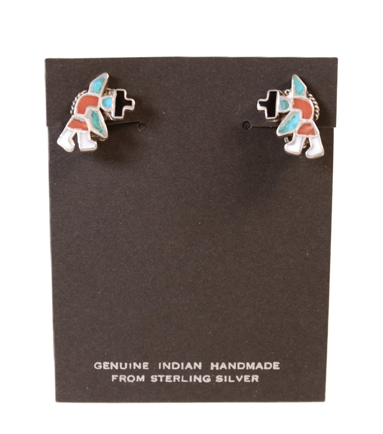 Zuni Pueblo Sterling Silver Clip Earrings