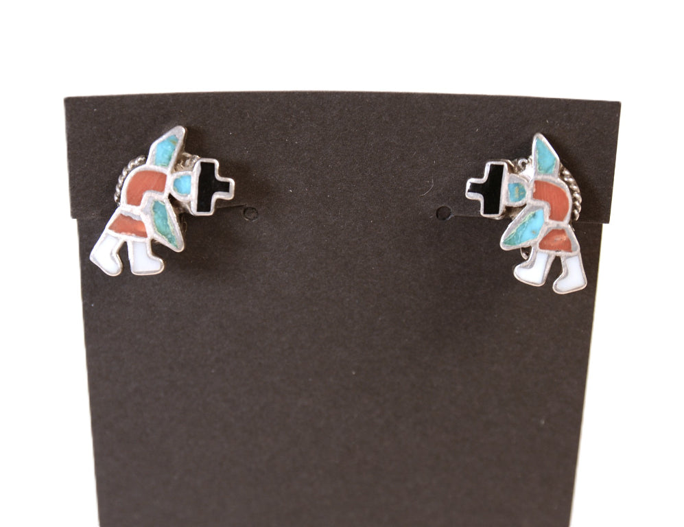 Zuni Pueblo Sterling Silver Clip Earrings