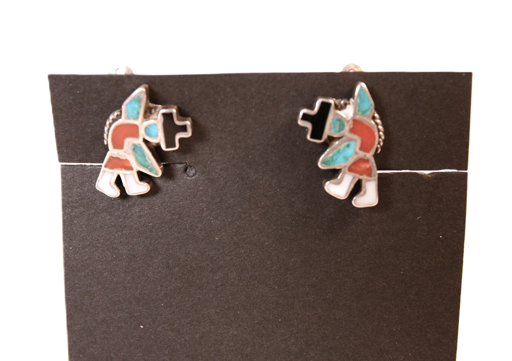 Zuni Pueblo Sterling Silver Clip Earrings