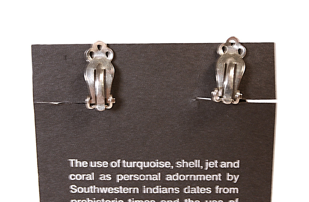 Zuni Pueblo Sterling Silver Clip Earrings