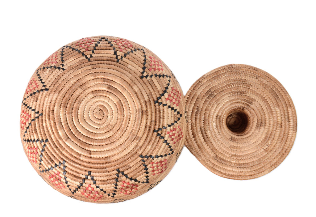 Yupik Lidded Basket with Seal Gut By Carrie Paul