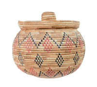 Yupik Lidded Basket with Seal Gut By Carrie Paul