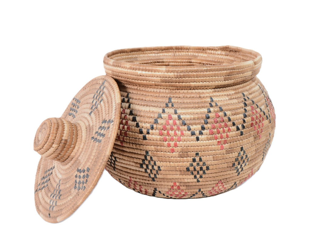 Yupik Lidded Basket with Seal Gut By Carrie Paul