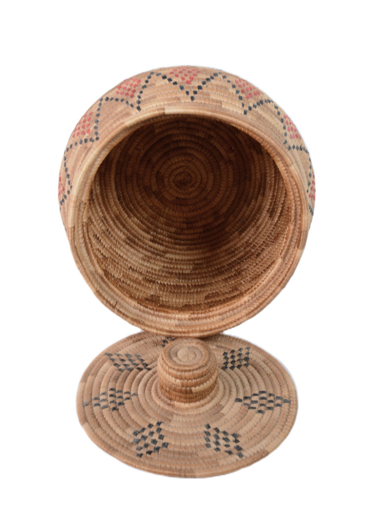 Yupik Lidded Basket with Seal Gut By Carrie Paul