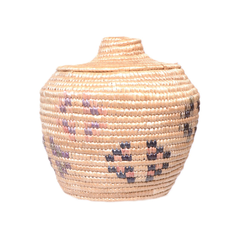 Yupik Lidded Market Basket By Mary Peruskia