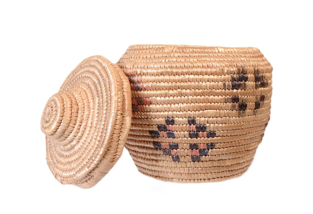 Yupik Lidded Market Basket By Mary Peruskia