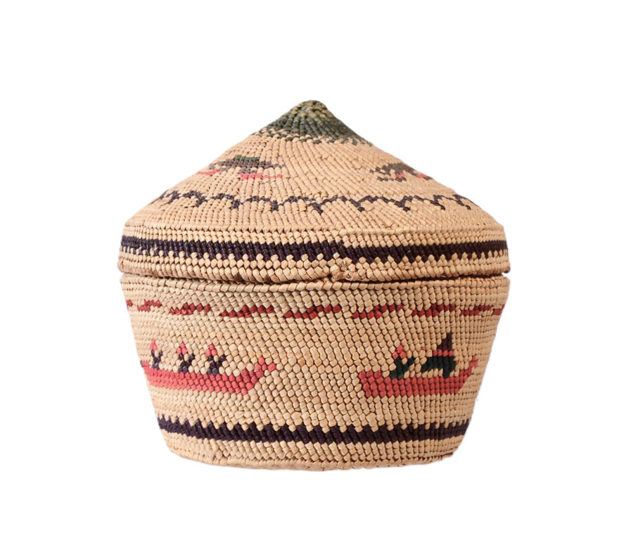 Nootka Lidded Basket By Mary Moses