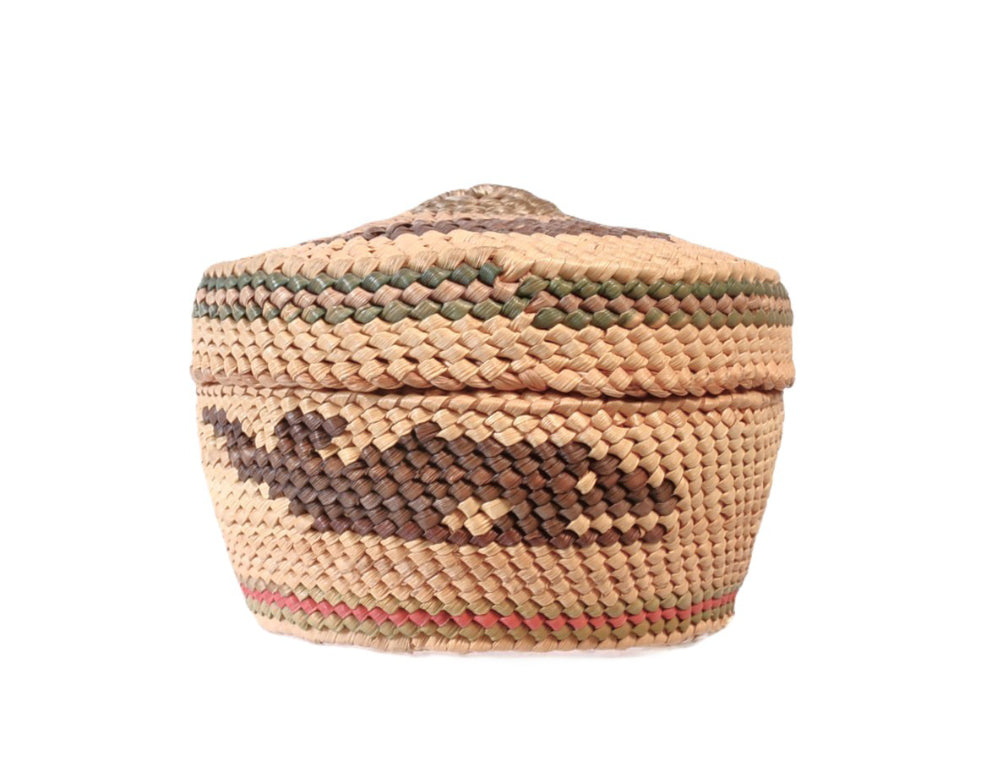 Nootka Round Lidded Basket