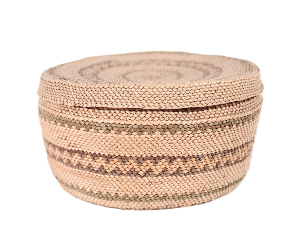 Makah Round Basket with Lid