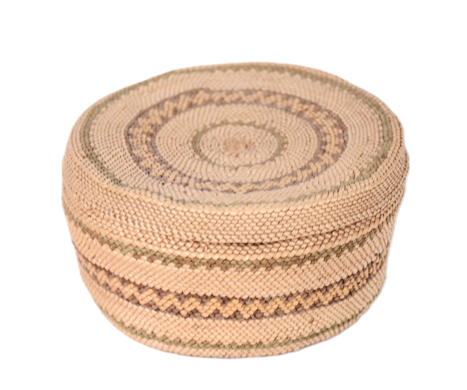 Makah Round Basket with Lid