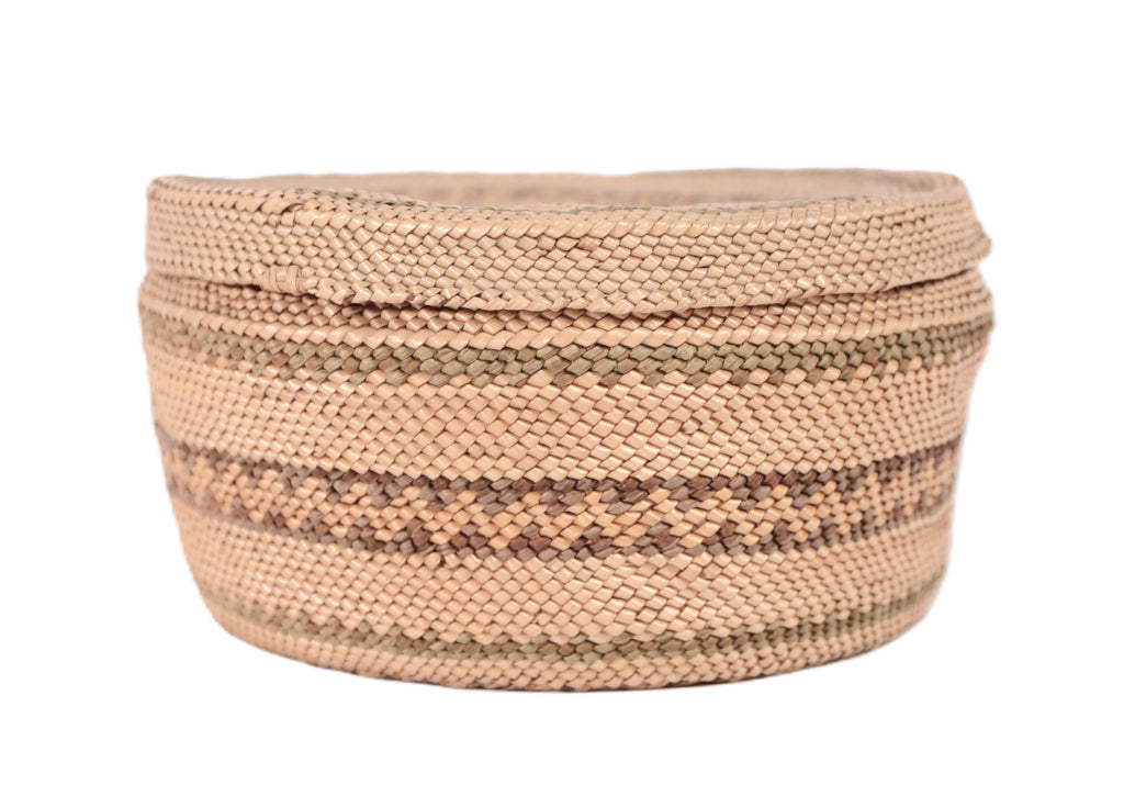 Makah Round Basket with Lid