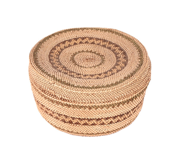 Makah Round Basket with Lid