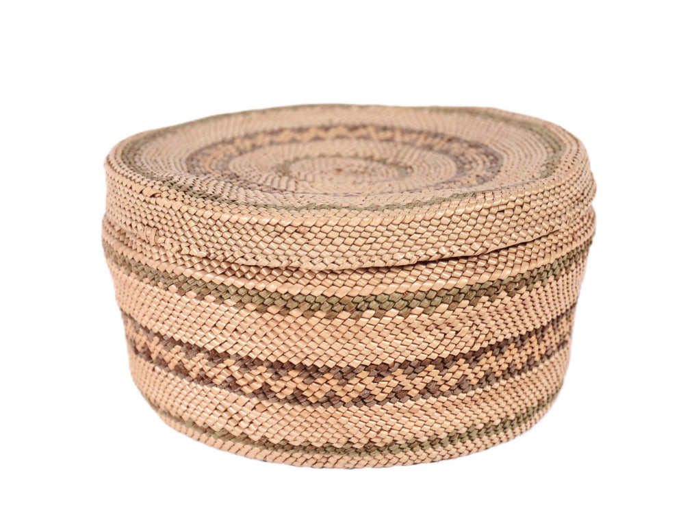 Makah Round Basket with Lid