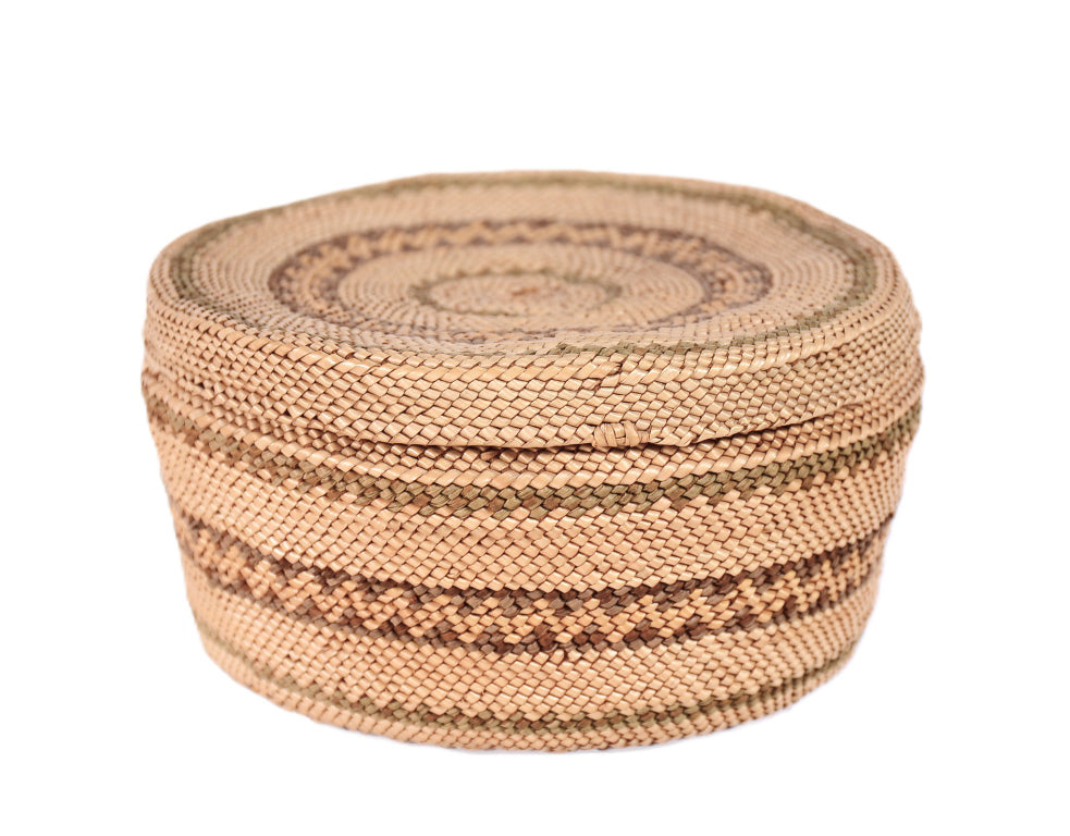 Makah Round Basket with Lid