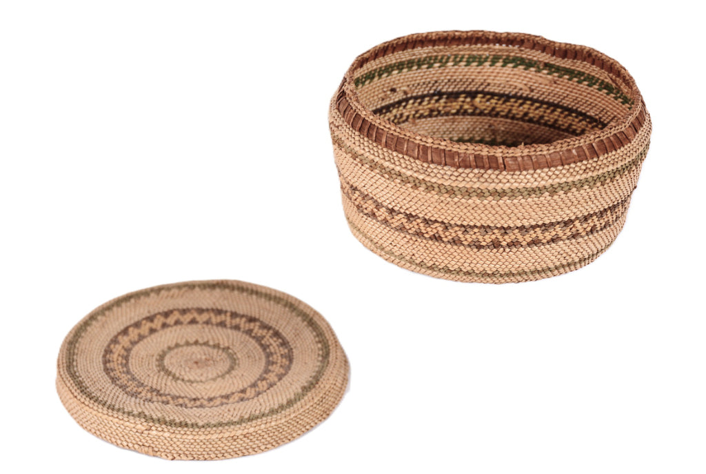 Makah Round Basket with Lid