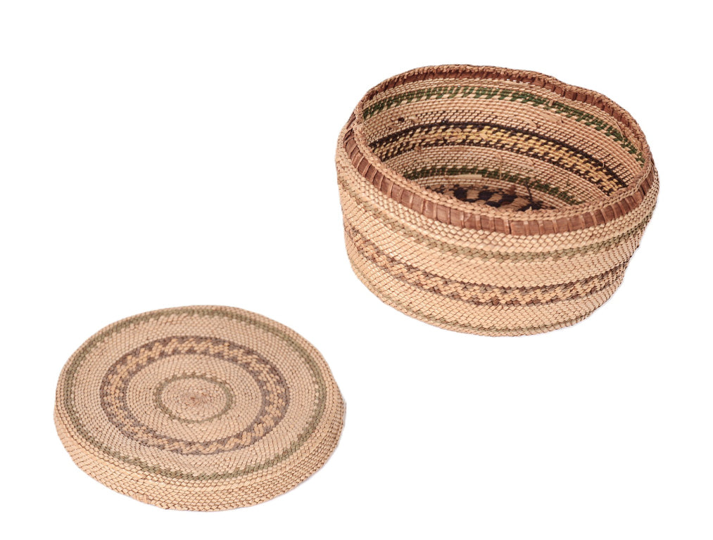 Makah Round Basket with Lid