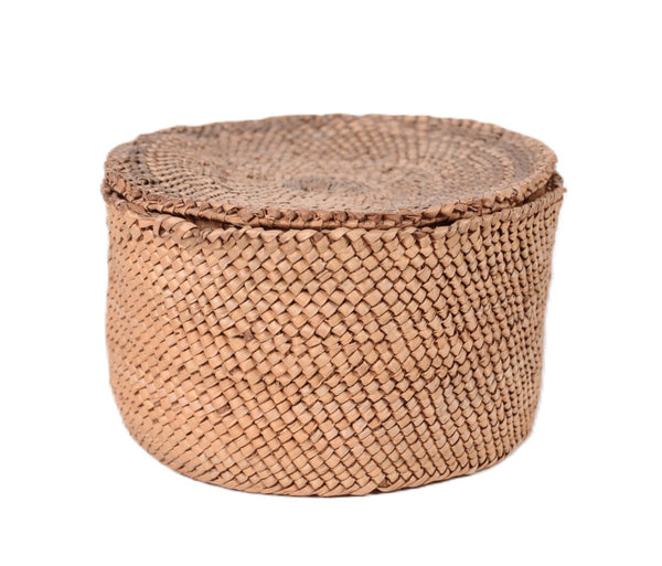 Makah Round Basket with Lid