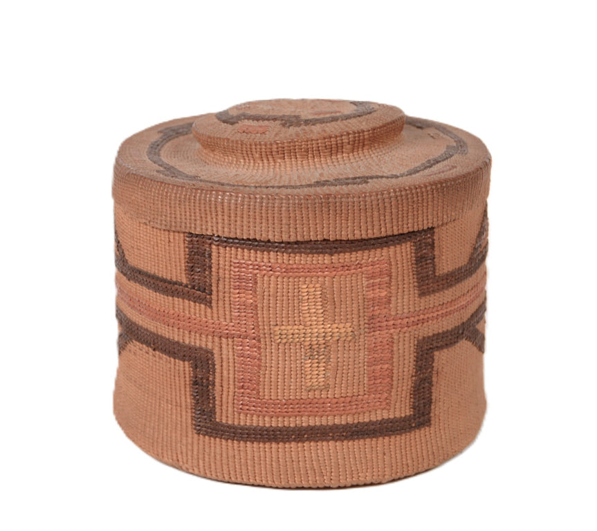 Tlingit Alaskan Basket with Rattle Top Lid – Antique American