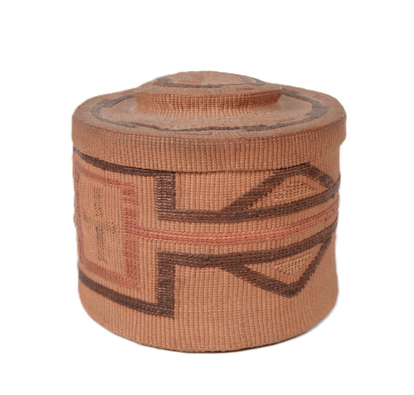 Tlingit Alaskan Basket with Rattle Top Lid