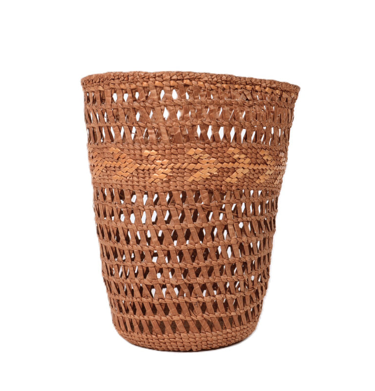 Tsimshian Tall Open Weave Basket