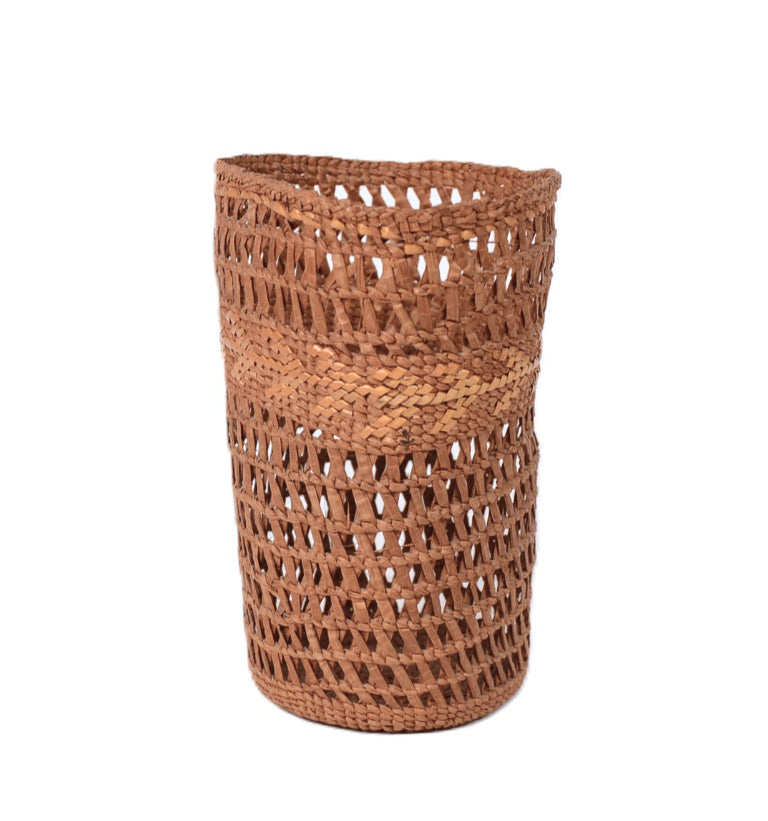 Tsimshian Tall Open Weave Basket