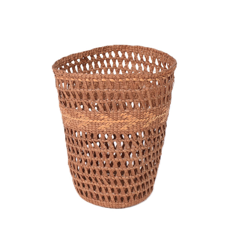 Tsimshian Tall Open Weave Basket