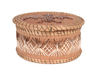 Ojibwe Birch Bark and Quill Lidded Box Basket