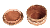 Ojibwe Birch Bark and Quill Lidded Box Basket