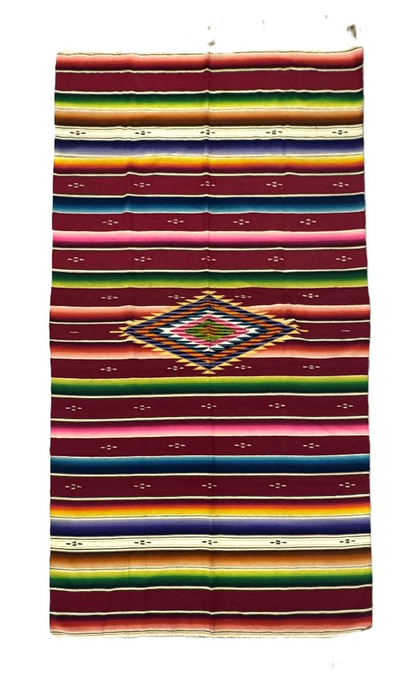 Mexican Saltillo Rainbow Serape Blanket