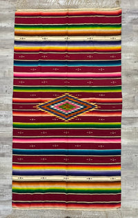 Mexican Saltillo Rainbow Serape Blanket